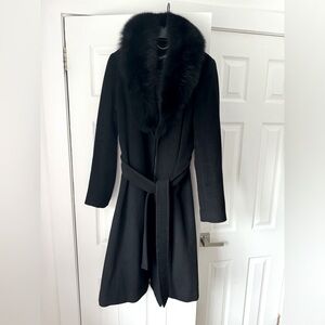 Ellen Tracy Wool Coat with Fur Collar